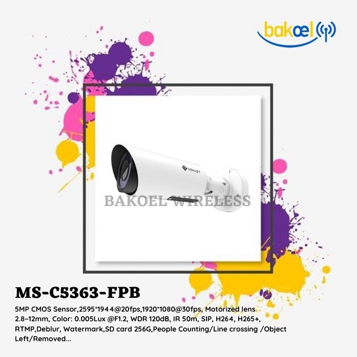 Milesight MS-C5363-FPB (H.265+ Vandal-Proof Motorized Mini Bullet 5MP)
