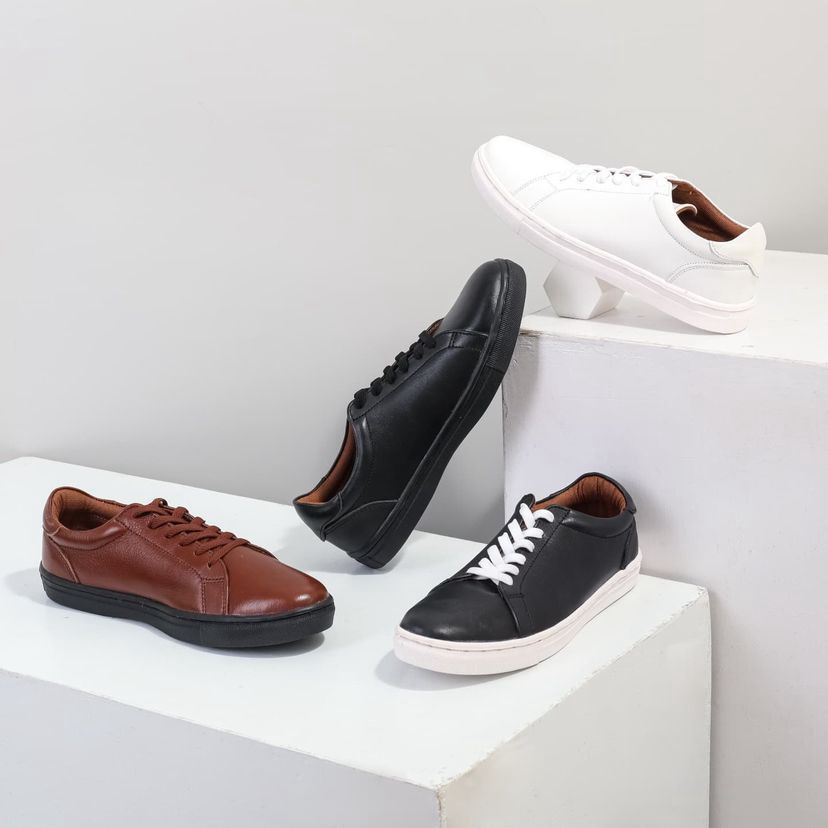 Sepatu Casual Sneakers RHINOS Bahan Kulit Asli Cowo Cewe Pria Wanita Laki Perempuan