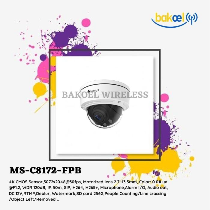 Milesight MS-C8172-FPB (IP Camera H.265+ Motorized Pro Dome Indoor)
