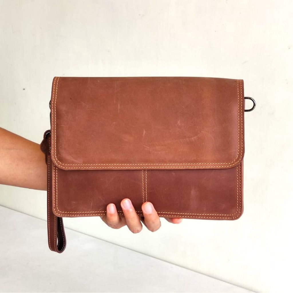 [HAHA] Handbag Kulit ZEUS Dompet Clutch Tas Tangan Pria Wanita