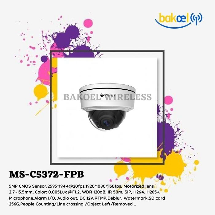 Milesight MS-C5372-FPB (IP Camera H.265+ Motorized Pro Dome Indoor 5MP)