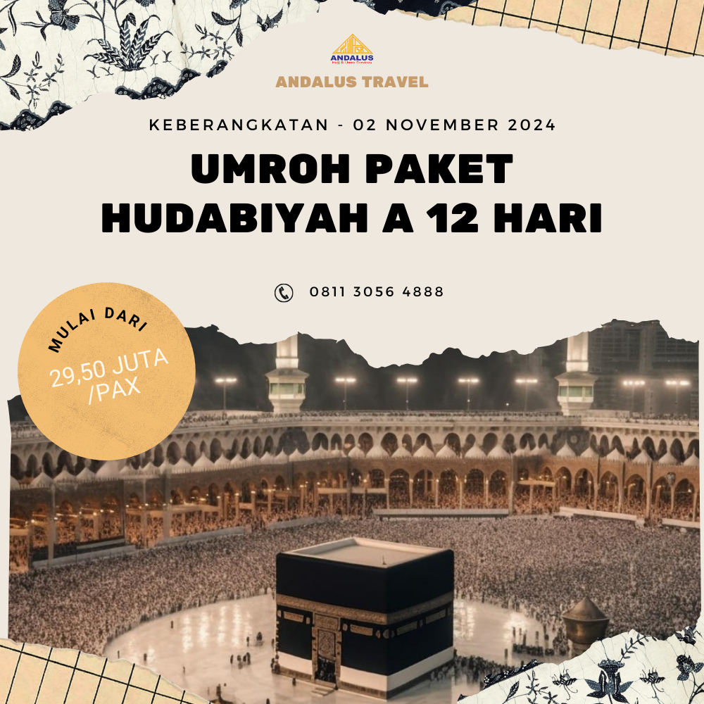 Paket Umroh Program Hudabiyah A 12 Hari Bulan November 2024