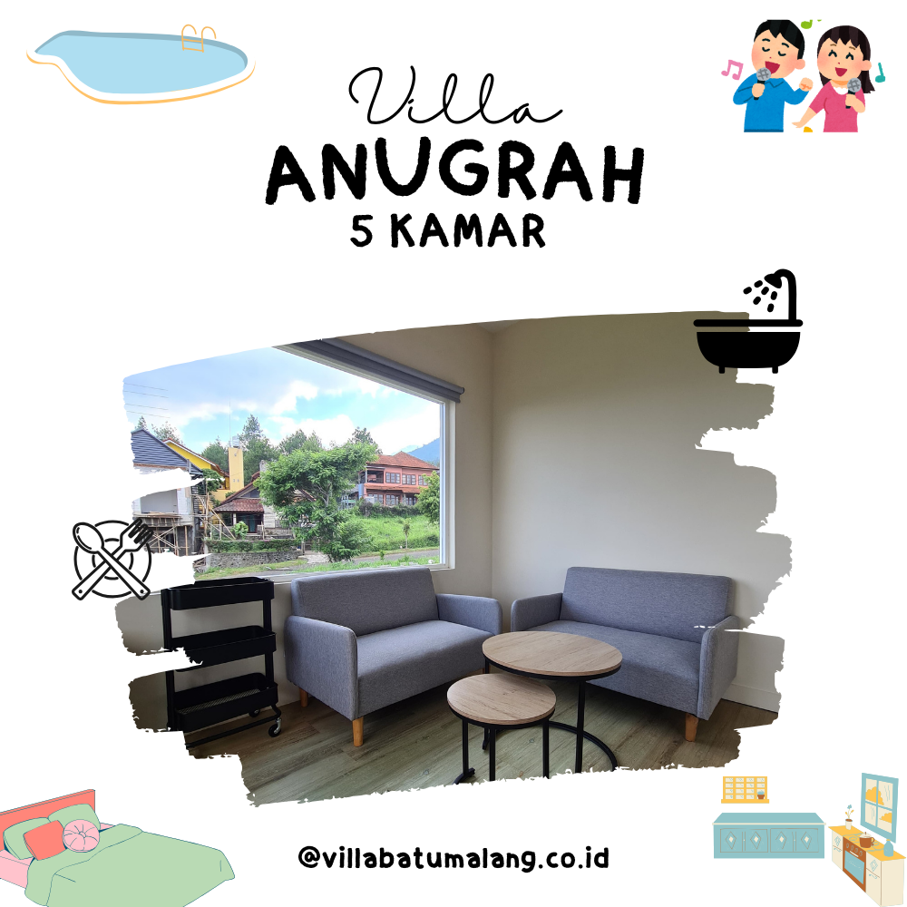 Sewa Villa Anugrah Batu - 5 Kamar - Private Pool