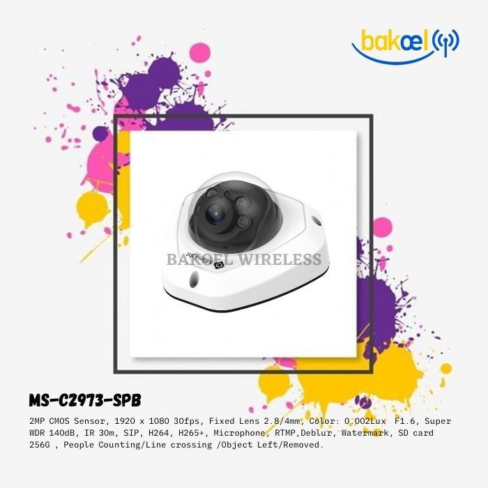 Milesight MS-C2973-SPB (IP Camera H.265+ Vandal-proof Mini Dome 2MP)
