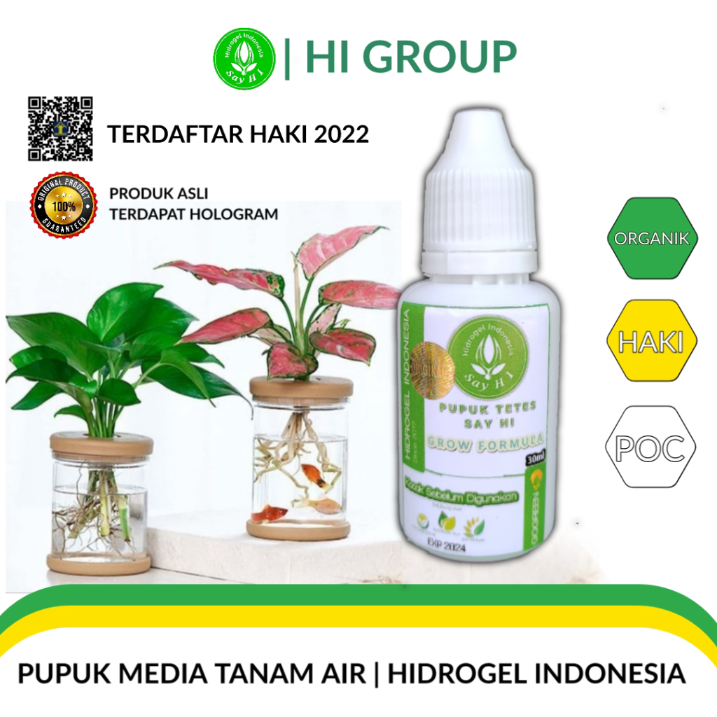 Pupuk Media Tanam Air / Water Plants Fertilizer "Hidrogel Indonesia"