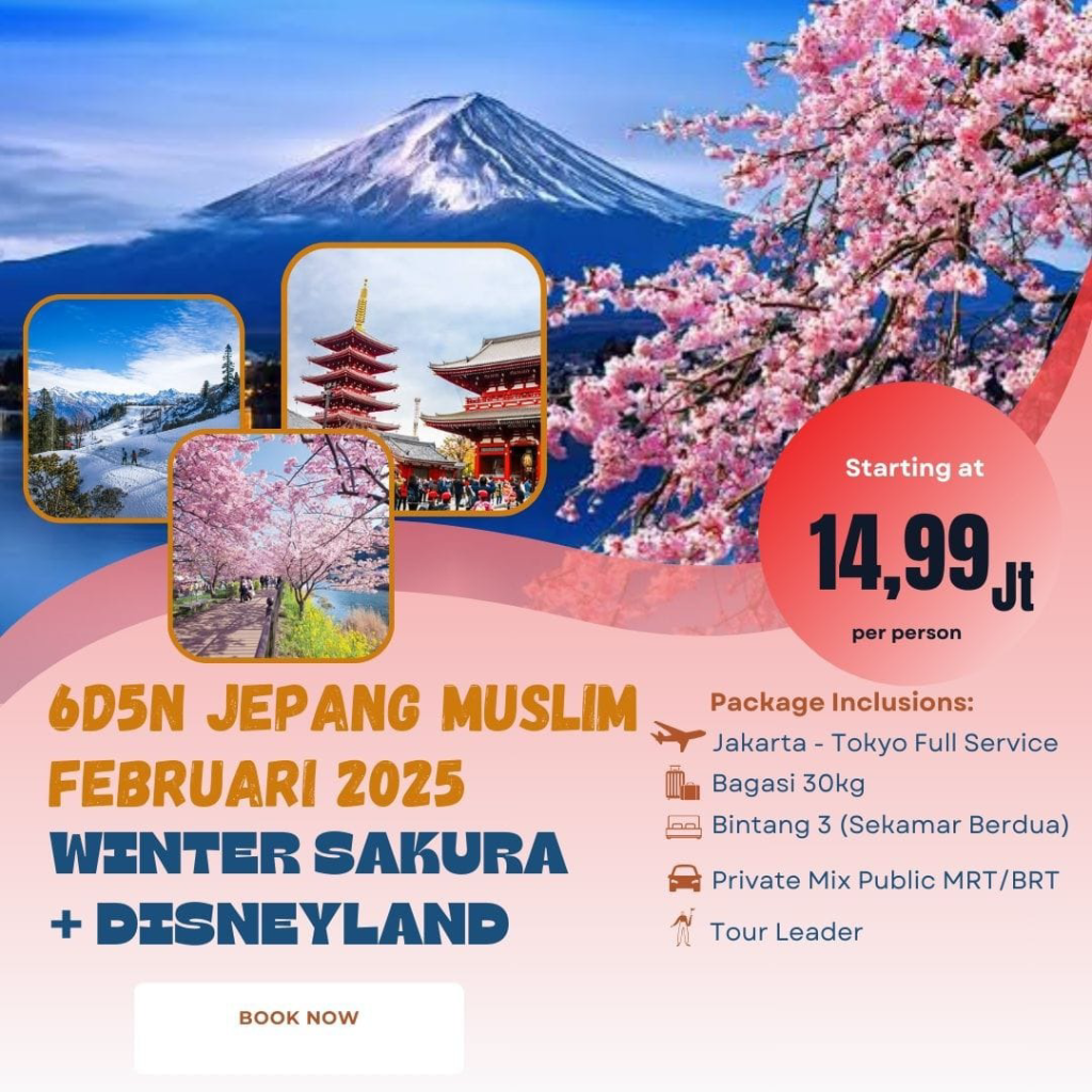 Paket Trip Jepang: Winter Sakura + DISNEYLAND